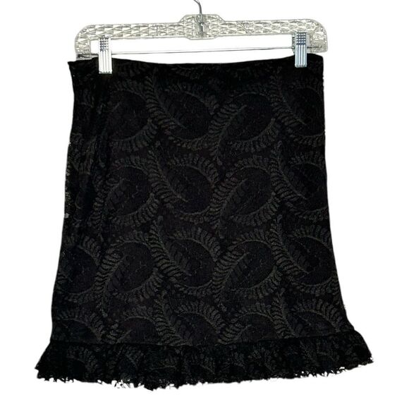 NWT Avec Les Filles Joyce Azria Lace Overlay Mini Skirt Black Size M Made in USA - Picture 5 of 8